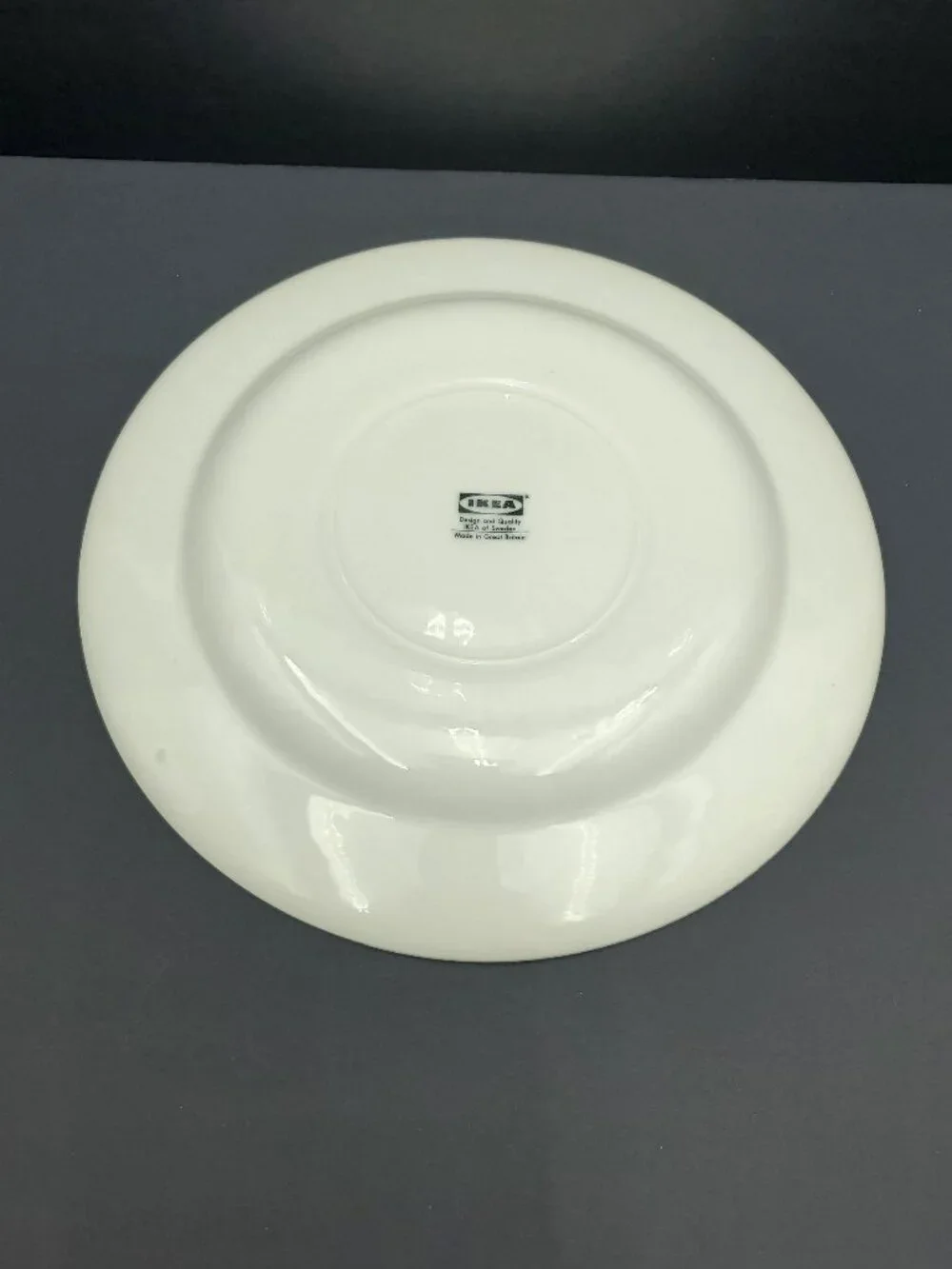 IKEA White Dinner Plates With Green Strawberries Flowers & Leaves